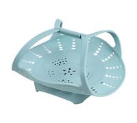 Vbvbip Collapsible Silicone Steamer Basket Small Size - Foldable Steam Basket for Vegetables, Dumplings & Eggs, Heat Resistant Microwave Safe Steamer, Kitchen Essential,Blue