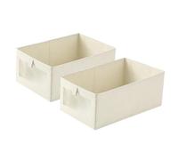 Vbvbip Cotton Linen Drawer Organizer Bins Set of 2 - No Lid Clothes Storage Drawers, Fabric Foldable Stackable Organizers for Closet Bedroom Dorm Underbed Storage