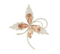 Vbvbip Elegant Vintage Crystal Clover Leaf Brooch for Women, Sparkling Flower Brooch for Blazer Dress Coat, Wedding Prom Fashion Jewelry Gift