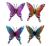 Vbvbip Iron Butterfly Wall Decor 4-Pack, Vibrant Metal Wall Art for Garden & Home, Outdoor Hanging Decorations, Wedding Party Decor, Rust-Resistant Fine Craftsmanship