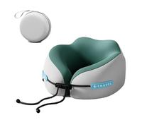 Vbvbip Pine Green Memory Foam Travel Neck Pillow - Ergonomic Support for Airplanes, Long Flights & Car Rides | Premium Comfort with Washable Cover & Portable Storage Box