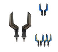 VBVKEPENDZ Motorcycle Indicators Universal Motorcycle Signal Indicator Turn Indicators Tail Flasher Lamp 2pcs 12V LED Daytime Running Flowing Water(Blue-Turn Yellow)