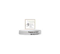VBWEOI GOD IS FIRST I AM SECOND Bracelet, Inspirational Bible Verse Bracelets for Man Women, Inspirational Bible Verse Gifts for Yourself or Mother or Father, One Size, Rubber, no gemstone