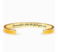 VBWEOI Remember Who The Fuck You Stainless Steel Bracelet, Inspirational Bracelets for Women, Personalized Best Friend Bracelet Gifts for Women, Stainless Steel Engraved Cuff Birthday Christmas Gifts