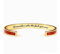 VBWEOI Remember Who The Fuck You Stainless Steel Bracelet, Inspirational Bracelets for Women, Personalized Best Friend Bracelet Gifts for Women, Stainless Steel Engraved Cuff Birthday Christmas Gifts