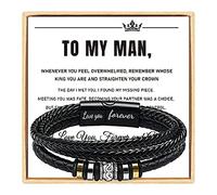 VBWEOI to My Man Bracelet - I Love You Gifts For Him, Mens Personalized Bracelet, Couples Bracelets For Him And Her, Gift For Groom From Bride On Wedding Day (B style)