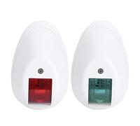 VBXCMLDPO 12V LED Navigation Light, Red Port and Green Starboard Marine Lamp with White Housing for Boat Yacht Fishing Vessel, 3W Low Energy Bow Stern Light