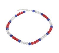 VBXCMLDPO Baseball Necklace Rhinestone Beaded Necklace, Unisex Colorful Baseball Inspired Jewelry, Hip Hop Style Elastic Beaded Chain for Men and Women Baseball Lovers (50cm)