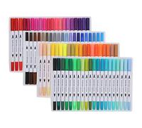 VBXCMLDPO Painting Watercolor Markers Assorted Colors, Soft Fine-Liner Tip Dual Brush Pens, 0.5mm Precision Line and 1-3mm Brush for Coloring Books Art Supplies with 60/80/100 (STBG-80色)