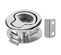 VBXCMLDPO Stainless Steel 316 Marine Pull Latch, Boat Latches Lift Handle, No Key Flush Deck Hatch Hardware with Push to Close Convenience, Marine Grade Latch for Bait We
