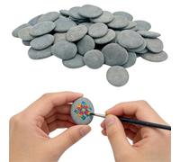 Vbxvsa 30 Natural Flat Pebbles for Painting, 1-3 cm Smooth Oval Stones for Crafts, Painting Decoration, Ideal for Children Adults, Art Projects, Garden, Aquarium, Front Garden