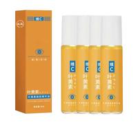 Vc Lutein Eye Essence Oil,Lutein Anti-Wrinkle Eye Serum Oil for Dark Circle and Puffy Eyes,Anti-Ageing Serum with Massage Roller Ball,Firming, Smoothing&Brightening Eye Round Skin (One Size, 4Pcs)