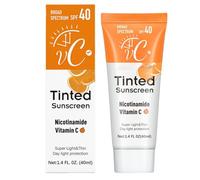 VC Tinted Moisturiser with SPF 40 | Tinted Sunscreen for Face - Hydrating, Natural Glow & Sun Protection | Sunscreen SPF 40 for Women - Daily Facial Moisturiser with Vitamin C & SPF Tinted Formula
