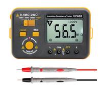 VC60B Digital Insulation Resistance Tester - 250V/500V/1000V Megohmmeter, 0.1MΩ-2GΩ IR Measurement, AC Voltage Multimeter