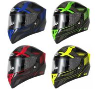 VCAN H128 FULL FACE ACU GOLD ECE22.06 MOTORCYCLE HELMET WITH DUAL VISOR HELVET