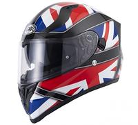 Vcan H128 Full Face Dual Visor Motorcycle Helmet Britain Union Jack (XL)