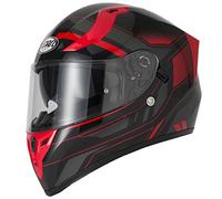 Vcan H128 Full Face Dual Visor Motorcycle Helmet Helvet Red (S)
