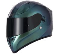 VCAN H128 FULL FACE MOTORCYCLE HELMET DUAL VISOR SUN VISOR GRADIENT GREEN BLUE