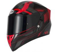 Vcan H128 Full Face Dual Visor Motorcycle Helmet Helvet Red (S)