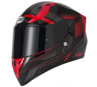 Vcan H128 Full Face Dual Visor Motorcycle Helmet Helvet Red (S)