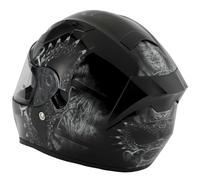 VCAN H128 TITAN DROGON RAGE MOHAWK MOTORCYCLE HELMET WITH DROP DOWN SUN VISOR