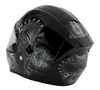 VCAN H128 TITAN DROGON RAGE MOHAWK MOTORCYCLE HELMET WITH DROP DOWN SUN VISOR