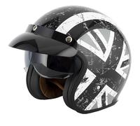 VCAN H589 Open Face Motorcycle Helmet, Black Jack (L)