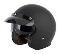 VCAN H589 Open Face Motorcycle Helmet, Plain Matt Black (XL)