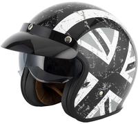 VCAN H589 Open Face Motorcycle Helmet, Black Jack (M)