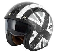 VCAN H589 OPEN FACE RETRO MOD SCOOTER MOTORCYCLE HELMET BLACK JACK UNION JACK