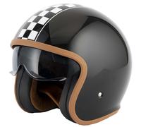 VCAN H589 OPEN FACE RETRO MOD SCOOTER MOTORCYCLE HELMET BLACK UNION JACK TARGET