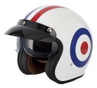 VCAN H589 OPEN FACE RETRO MOD SCOOTER MOTORCYCLE HELMET ROUNDEL TARGET