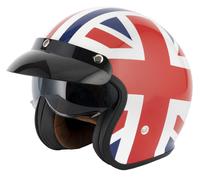 VCAN H589 OPEN FACE RETRO MOD SCOOTER MOTORCYCLE HELMET BLACK UNION JACK TARGET
