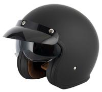 VCAN H589 Open Face Motorcycle Helmet, Plain Matt Black (XS)