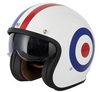VCAN H589 OPEN FACE RETRO MOD SCOOTER MOTORCYCLE HELMET ROUNDEL TARGET