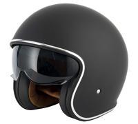 VCAN H589 OPEN FACE SCOOTER MOTORCYCLE RETRO JET HELMET MATT BLACK CLASSIC