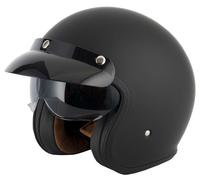 VCAN H589 V537 OPEN FACE JET MOTORBIKE SCOOTER RETRO HELMET MATT BLACK