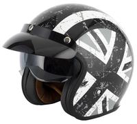 VCAN H589 Open Face Motorcycle Helmet, Black Jack (M)