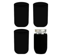 vCanning Jar Sleeves - 4 Piece Light Blocking Protector Covers, Reusable Regular Mouth Jar Wrap Set | Convenient to Operate 24oz 32oz Hydroponics Gardening Sprouting Beverage Canister Storage Use