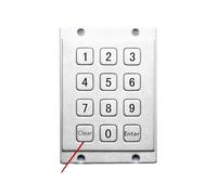 VCBGDJI Flat Keys Pin Pad Industrial 12keys 4x3 Numeric Metal Keypad For Access Control Locker Industrial telephone(Matrix,Clear and Enter)
