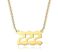 VCCKNB JEWELRY Angel Number Necklace, Number Charm Necklace Angel Number Necklace 111 222 333 444 555 666 777 888 999 000 Gold Angel Number Necklace for Women (A- Gold Number Necklace 222)