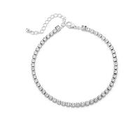 VCCKNB JEWELRY Sterling Silver Cubic Zirconia Anklet CZ Dainty Classic Adjustable Charm Anklet Fashion Bridal Brides Bridesmaid Anklet