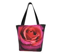 VCCSKDSK Blooming Rose Flower Printed Tote Shopping Bag, Reusable Eco-Friendly Shopper Bag Tote Bags