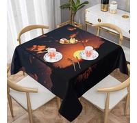 VCCSKDSK Dusk Scenery Printed Square Tablecloth 137x137 CM, Water-Resistant Wrinkle-Free Table Cloth Cover For Picnic Kitchen Dining
