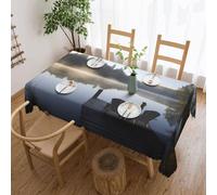 VCCSKDSK morning at the lake Printed Rectangular Tablecloth 183x137 CM, Water-Resistant Wrinkle-Free Table Cloth Cover for Dining & Events