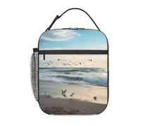 VCCSKDSK The Beach with Sea Birds Printed Insulated Lunch Bag for Men Women - Durable Lunch Cooler Tote Bag for Work, School, and Travel