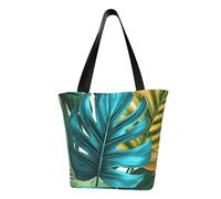 VCCSKDSK Tropical Palm Leaf Printed Tote Shopping Bag, Reusable Eco-Friendly Shopper Bag Tote Bags