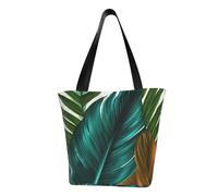 VCCSKDSK Tropical Palm Tree Leaf Printed Tote Shopping Bag, Reusable Eco-Friendly Shopper Bag Tote Bags