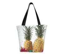 VCCSKDSK Tropical Pineapple Printed Tote Shopping Bag, Reusable Eco-Friendly Shopper Bag Tote Bags
