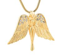 VCCWYQK Angel Lady Urn Necklace for Ashes for Women Stainless Steel Cremation Jewelry Keepsake Urn Pendants for Ashes Holder